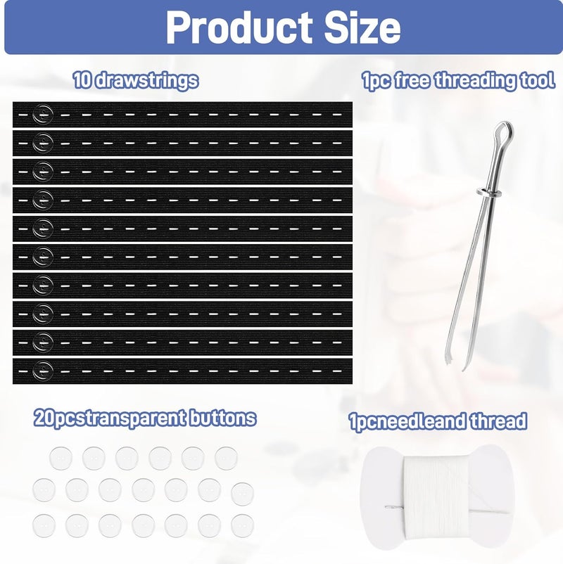 Vidroxin 10Pcs Pant Waist Tightener Kit, Waist Tightener for Pants Women Men, Jeans Button Tightener Tool with 20 Buttons - Image 3